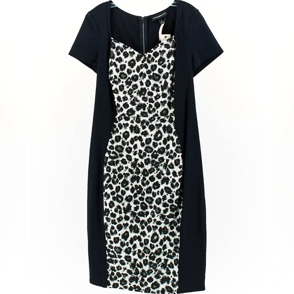 Elegant Black and White Leopard Print Dress